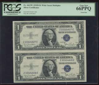 An unrivaled early silver certificate uncut multiple in fabulous 