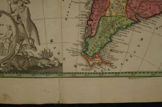 NORTH & SOUTH AMERICA CANADA USA CARIBBEAN PERU BRAZIL MAP HOMANN 1732 