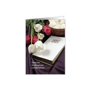 Deacon Ordination Invitation with Bible Tulips and Wafers Card