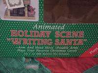 Animated Lighted Holiday Scene Writing Santa Musical Original Box 