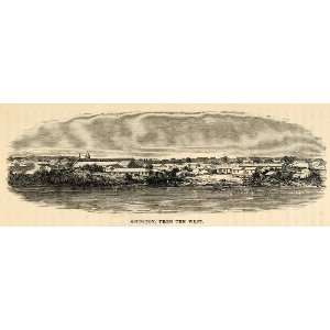  1888 Wood Engraving Asuncion West Landscape Ocean Paraguay 