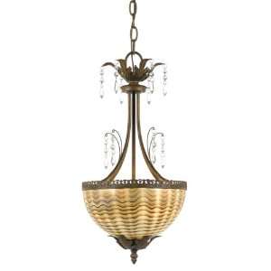 Quoizel Athena 21 1/2 Inch Two Light Mini Chandelier with Gentle Wave 