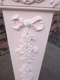 Shabby PINK Chic Art Display Table Garden Plant Pedestal w SWAGS & SEA 