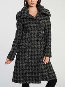 NEW MARCIANO GUESS ANOUSKA HOUNDSTOOTH TRENCH COAT TOP  