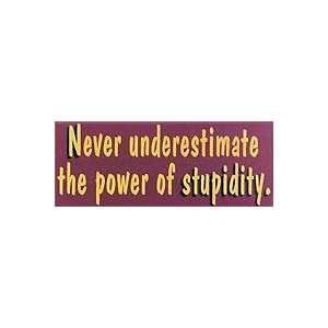  Never Underestimate The Power Of Stupidity Wooden Sign 
