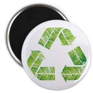  2.25 Magnet Recycle Symbol in Leaves 
