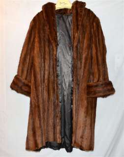Vintage 1940 Mink Fur Medium Brown & Dark Brown Stripes Tuxedo Style 