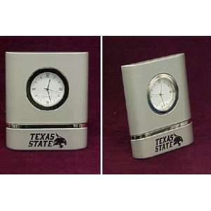   State Bobcats Desk Clock Trillium/3.25 X 2.75