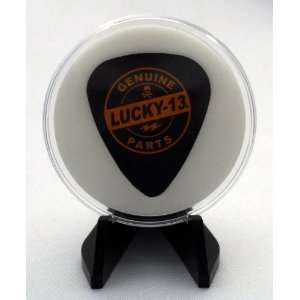 Lucky 13 Guitar Pick #4 With Display Case & Easel   100% MADE IN USA
