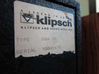 VINTAGE KLIPSCH KG 4 MAIN / STEREO SPEAKERS   OAK CABINETS   MUST SEE 