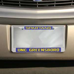  UNCG Spartans Acrylic Inlay Chrome License Plate Frame 