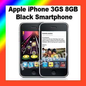 BRAND NEW BLACK APPLE IPHONE 3GS 8GB iOS4 UNLOCKED SMARTPHONE NB8 