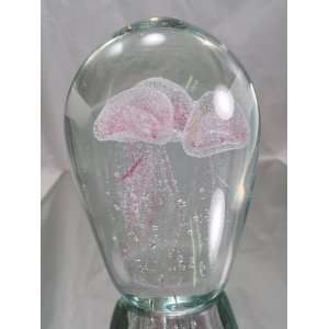  Huge Italian Design Glass 3 Pinke Jellyfishs Sculpture 