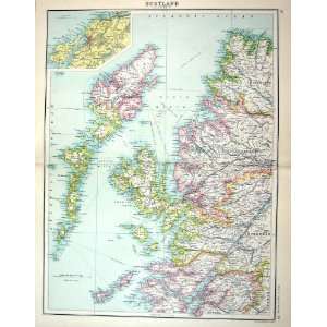  Bartholomew Map C1900 Scotland Oban Rum Tiree Uist Isle 