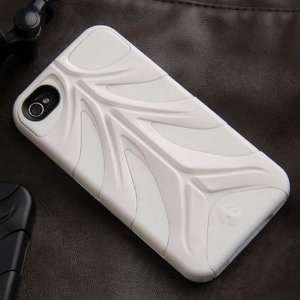 Koolertron White Fish Bone Style Plastic Hard Case for Apple Iphone 4 