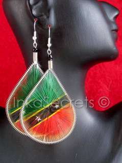 New 100 pairs Thread Earrings w/MIXED FLAG Images PERU  