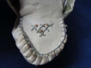   Vintage Antique Victorian Baby Shoes Leather Lace Japan Button  