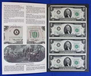   of Engraving & Printing Uncut Sheet of 4 1976 Federal Reserve $2 Notes