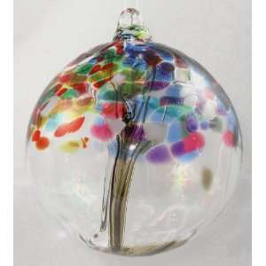  Blown Glass Tree of Life Ball   4 Seasons   6 inches