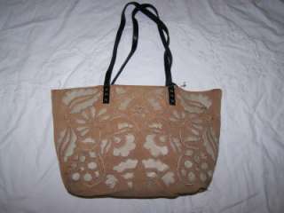 Antonio Melani Leather Suede Applique Handbag + Wallet  