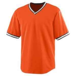 Augusta Sportswear Wicking V Neck Custom Baseball Jerseys ORANGE/BLACK 