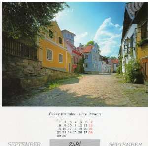 Czech (Cesky Krumlov) Calendar POST CARD Ulice Parkan, September ZARI 