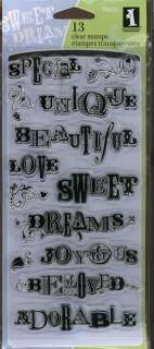 SENTIMENTs love dream RUBBER STAMPs CLEAR acrylic NEW  