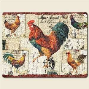  Rooster Chicken Hen Barnyard Tempered Glass 15 inch large 