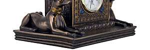 Anubis Isis Egyptian Clock Bird Dog Mantel Statue Egypt  