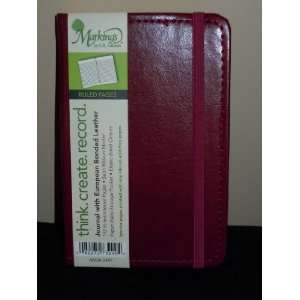  Markings by C.R. Gibson Burgandy Grid Pages Bonded Leather Journal 