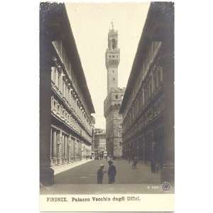   Postcard Palazzo Vecchio & The Uffizi Florence Italy 