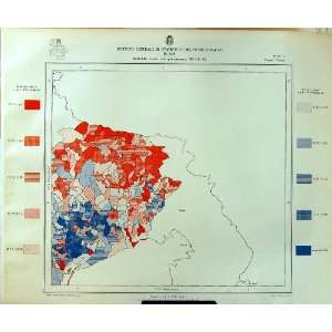   1929 Colour Map Italy Statistics Deaths Venezia Udine