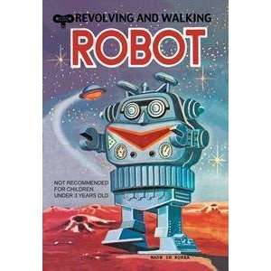  Vintage Art Revolving and Walking Robot   02075 x