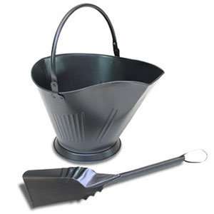   Coal And Pellet Bucket With Shovel   Vintage Iron