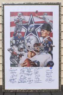 Dallas Cowboys Americas Team Lithograph 1970s Players 35 Autographs 