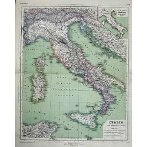  Kieperts Maps C1895 Map Italy Sardinia Corsica Sicilia 