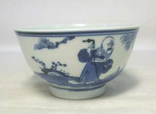   Chinese old blue and white porcelain cup KUMIDASHI w/appropriate sign
