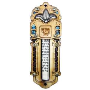   Made Wood Mezuzah with Shema Israel Non Kosher Scroll 