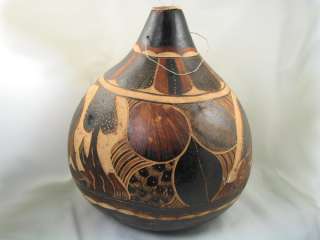 Decorative Gourd   Hand Carved and Hand Painted  