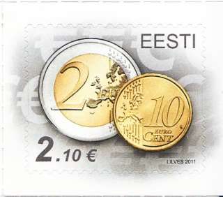 Estonia   2011   Definitive, Euro coins, 1v self adhesive  