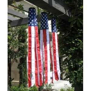 Wholesale Lot 60 pc Case USA American Flag Embroidered Nylon Windsock 