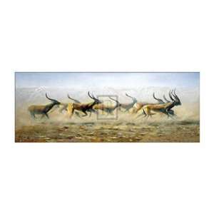  Lechwe on the Run by P. Mcgarry 28x15