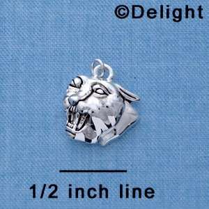  C2207* tlf   Small Panther   Mascot   Silver Plated Charm 