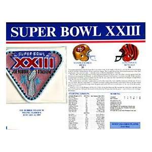  Super Bowl 23 Patch and Game Details Card 