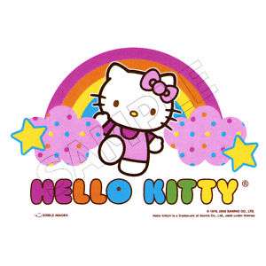 Hello Kitty Clouds Edible Cake Topper Decoration Image  