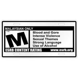   Only / E S R B Parodie Malaysia License Plate Country