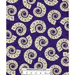  Scrabble Tiles on Purple Cotton 