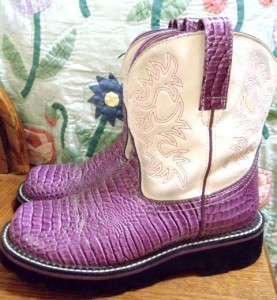 Ariat Womens Fat Baby Purple Snake Size 9 Western Cowboy Boots  