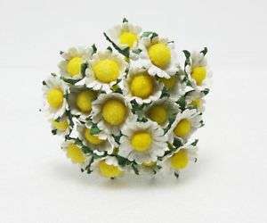 Artificial Miniature 50 Mulberry Paper Sunflower 10 mm.  