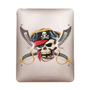 iPad 5 in 1 Case Metal Bronze Pirate Skull with Bandana Eyepatch Gold 